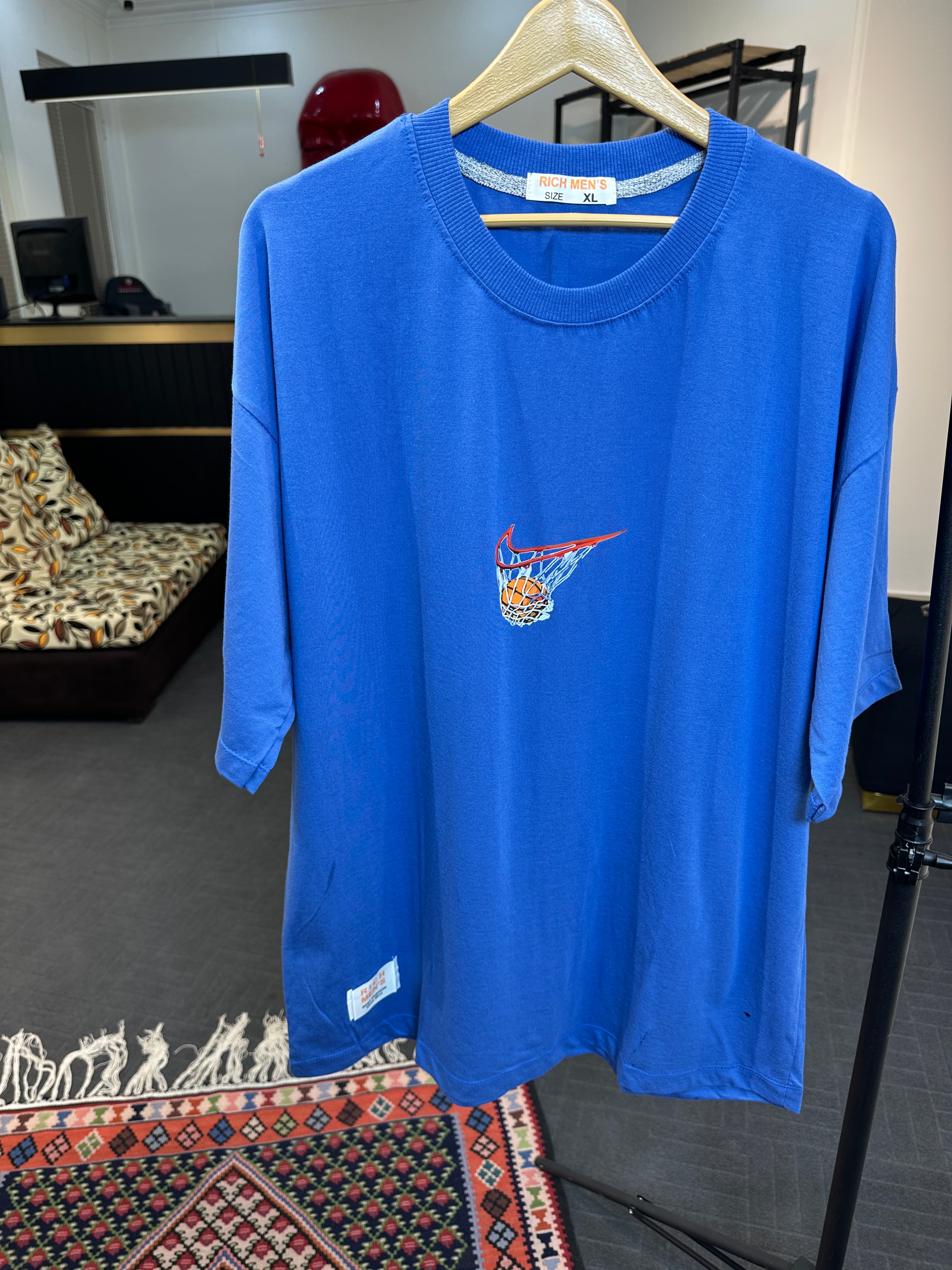 تیشرت مردانه nike یقه گرد آبی
