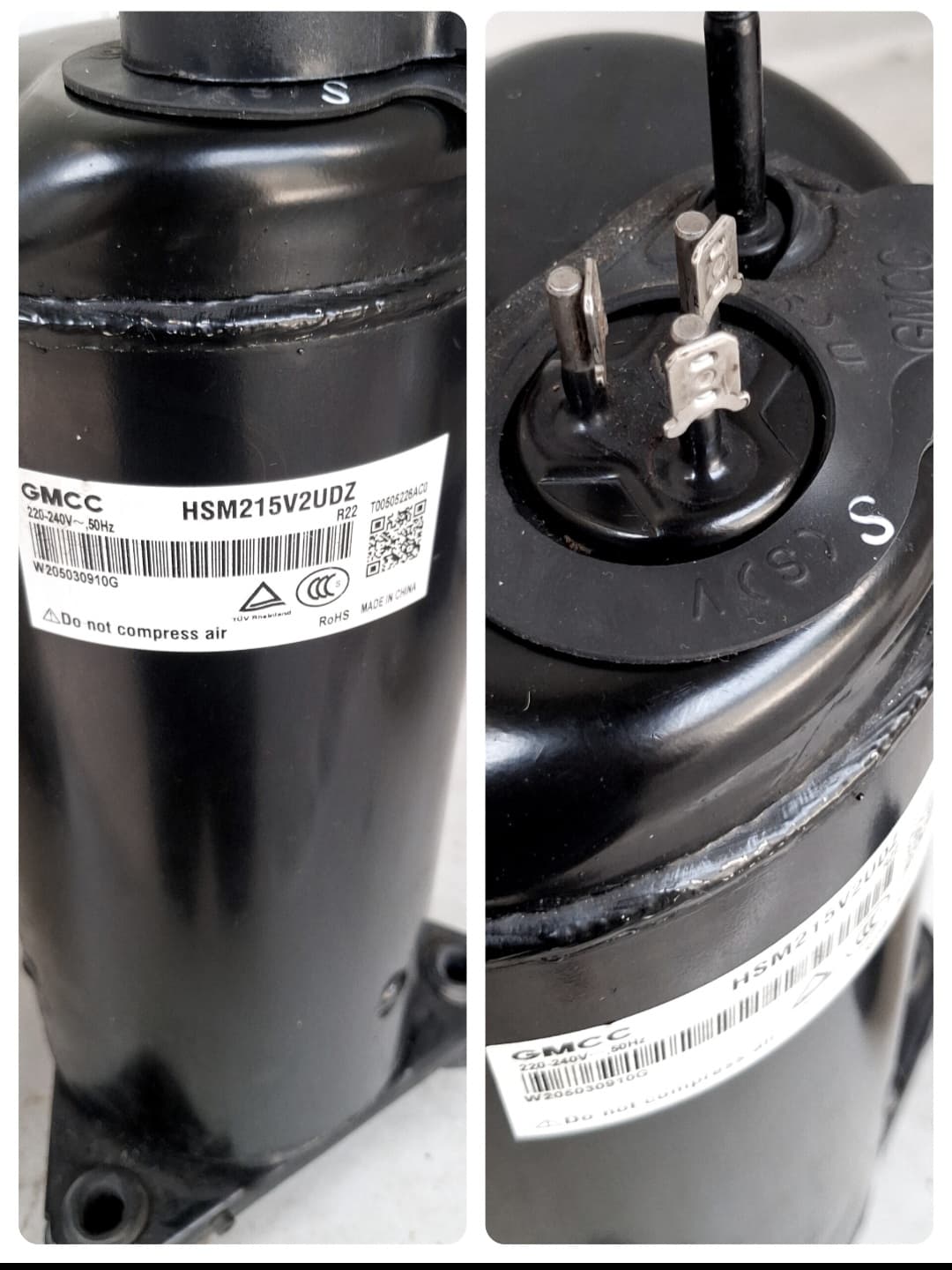 کمپرسور کولر گازی 12000 روتاری GMCC مدل HSM215V2UDZ مسی استوک