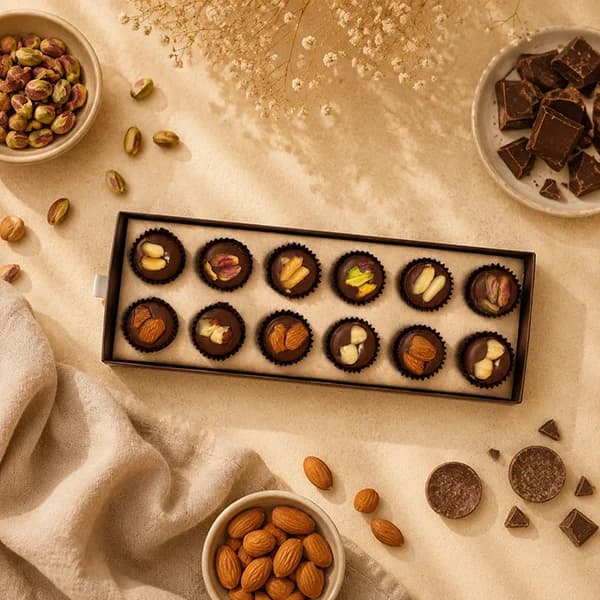 شکلات دست ساز بن بن شیری مغزدار ۱۲ عددی