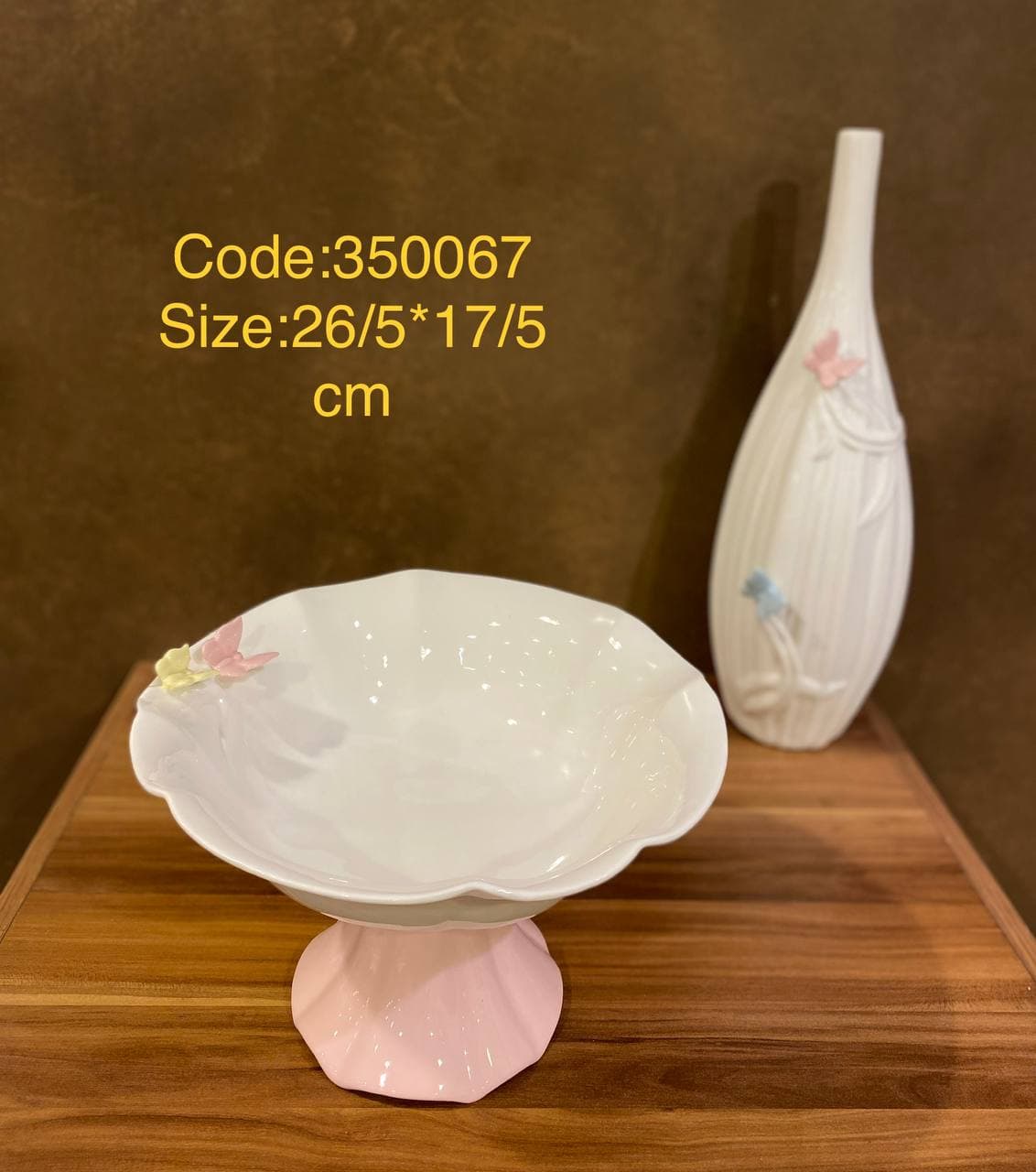 میوه خوری چینی پایه دار پارادایس طرح پروانه- paradise(شهرستان(تیپاکس)-تهران(پیک))