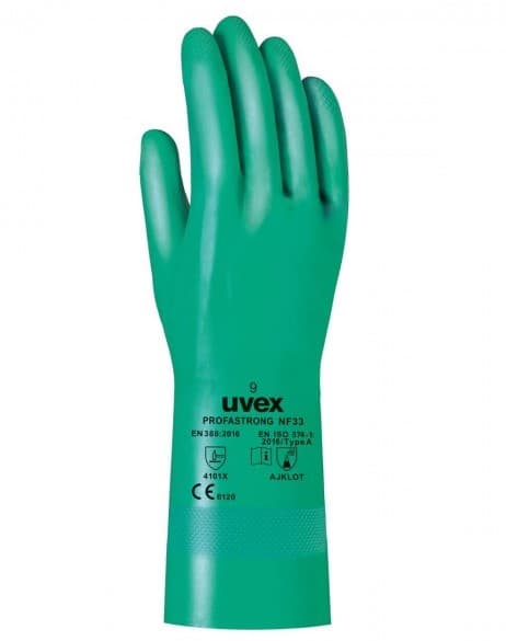 دستکش ایمنی مواد شیمیایی ضد حلال یووکس UVEX مدل NF33
