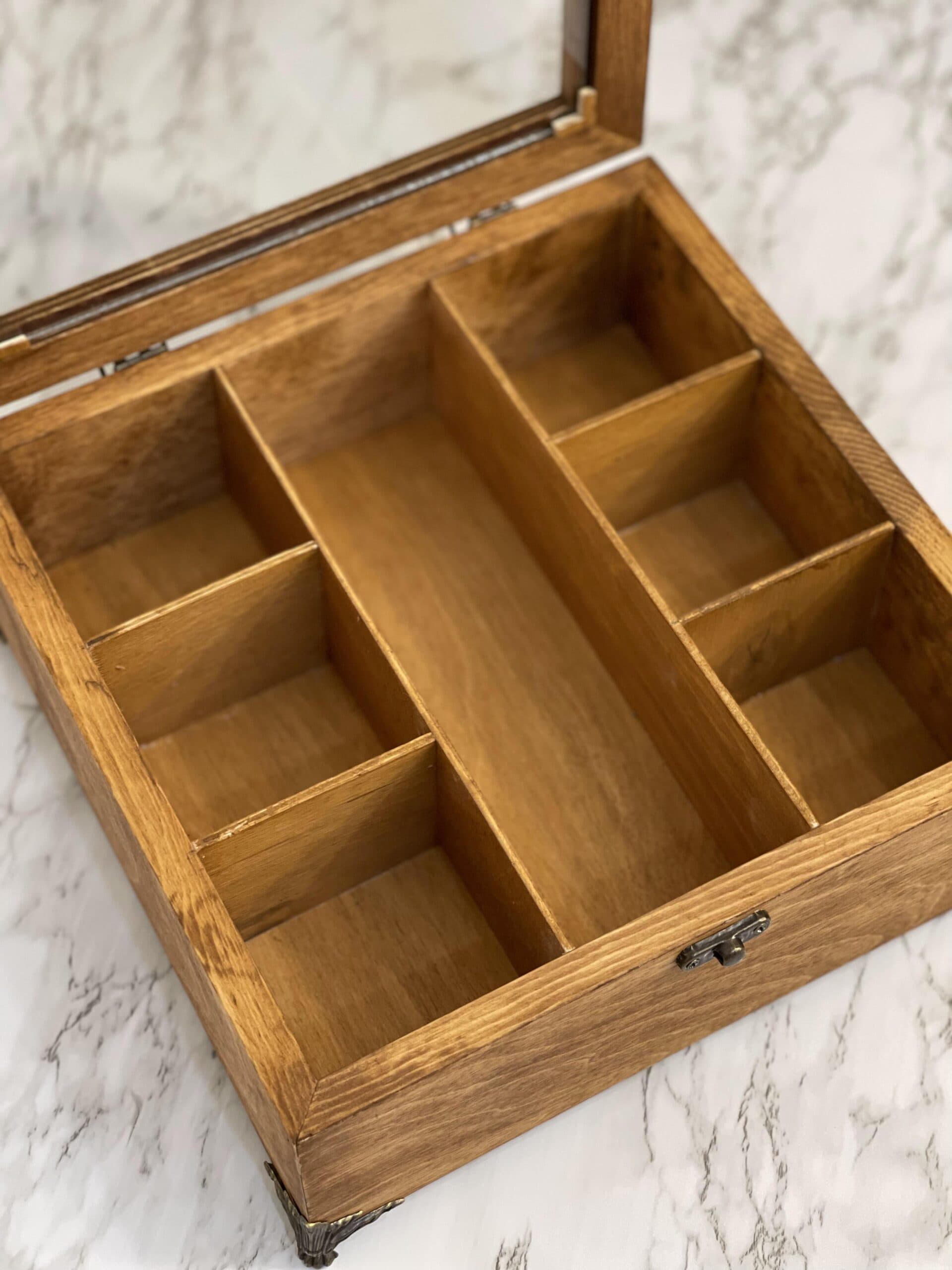 جعبه تی بگ(تی باکس) 7 خانه پایه دار چوب روسی پلای وود سفارشی بسیار باکیفیت — تصویر ۸
