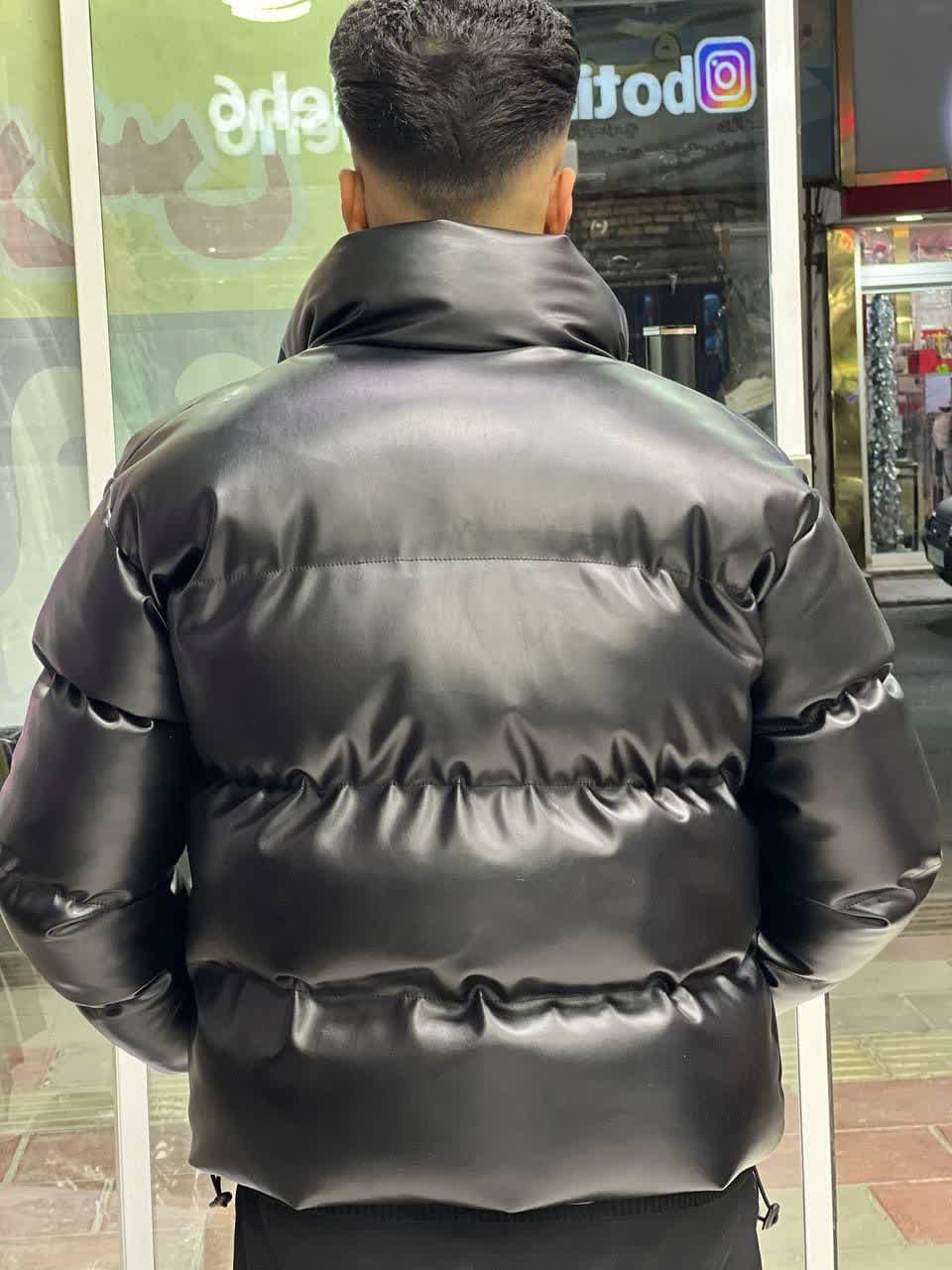 کاپشن چرم باکسی — تصویر ۶