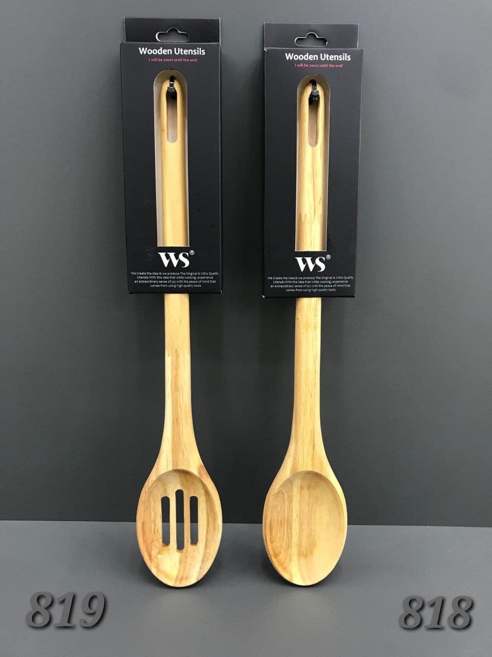 قاشق چوبی ساده و شیار دار WS کد 818-819