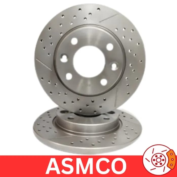 دیسک چرخ جلو پژو 206 تیپ 2 سوراخ دار آسمکو ASMCO