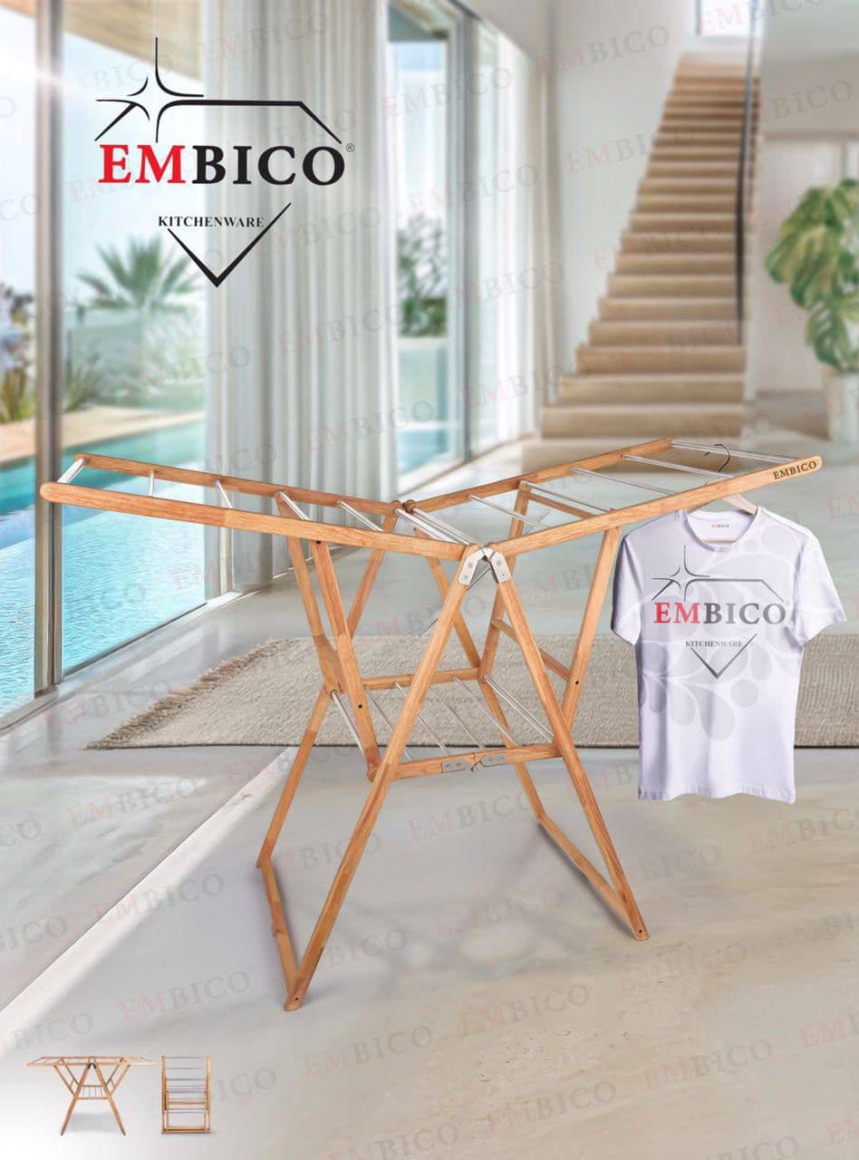 بند رخت چوب استیل مدرن چوب راش امبیکو Embico 20108