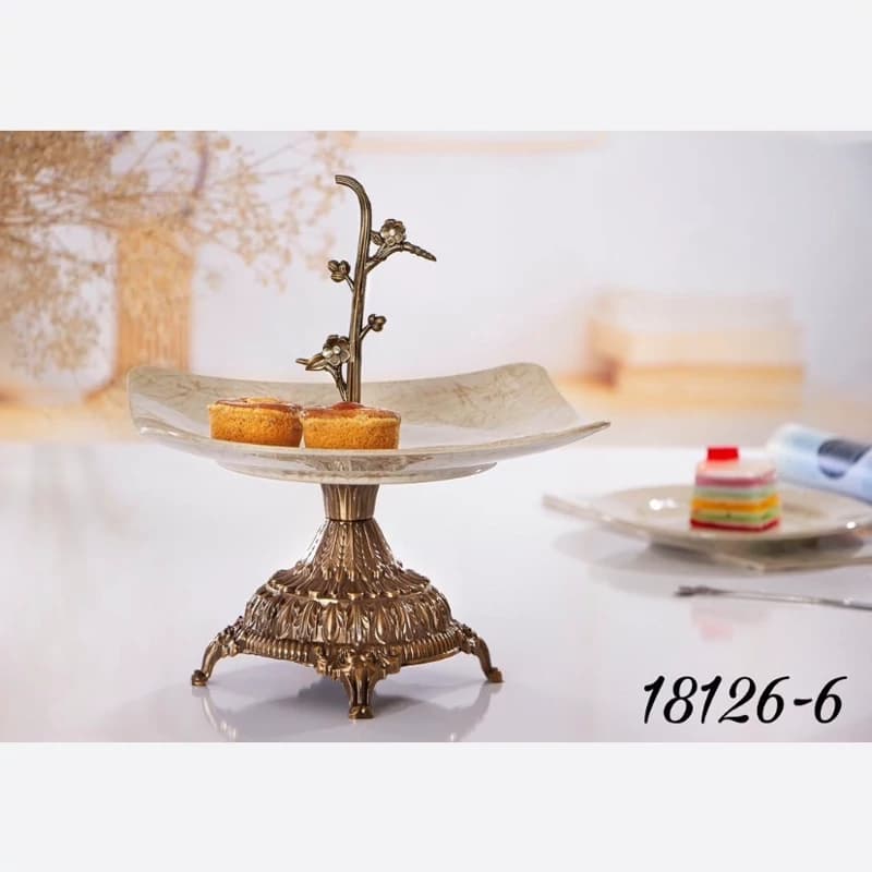 شیرینی خوری پایه دار بنیکو طرح ماربل18126(شهرستان(تیپاکس)-تهران(پیک))
