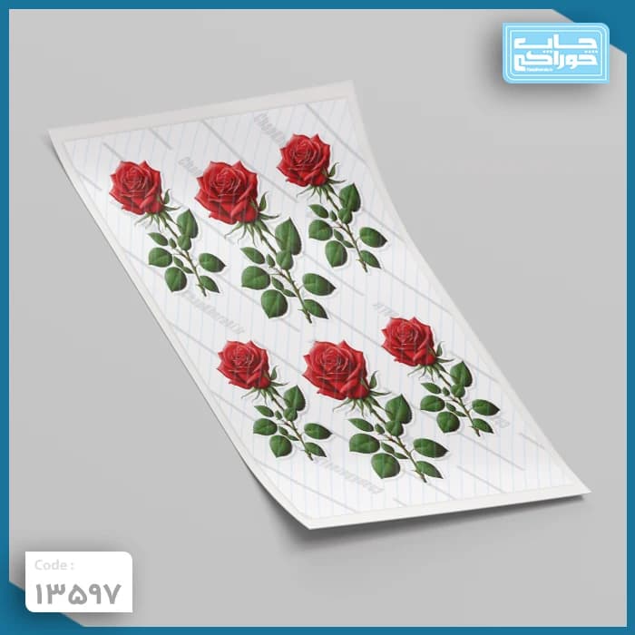 چاپ خوراکی گل رز کد 13597