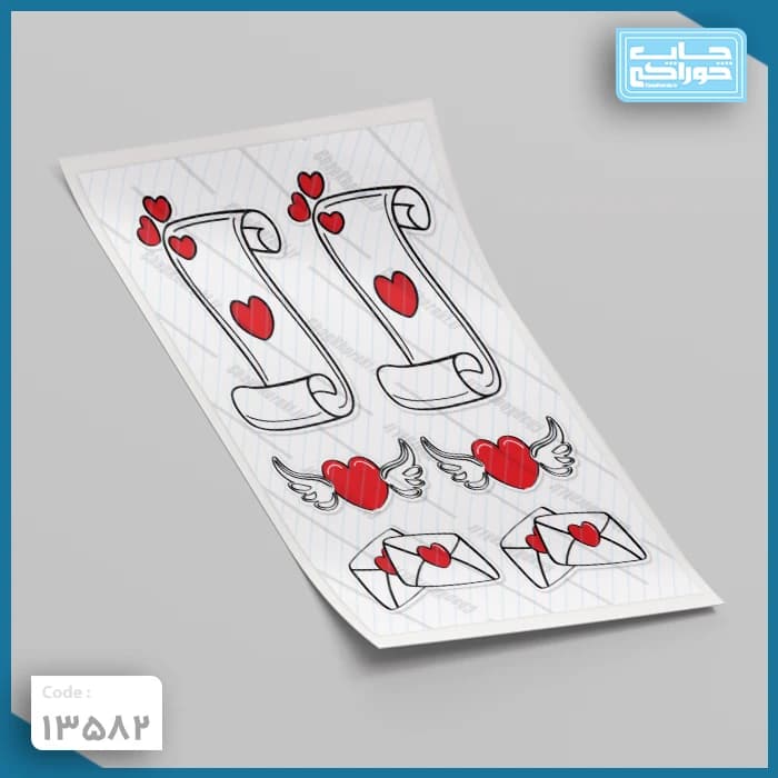 چاپ خوراکی قلب کد 13582