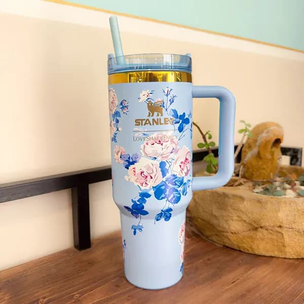 ماگ استنلی گل دار مدل QUENCHER H20 TUMBLER