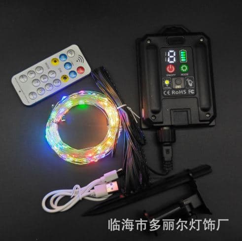 ریسه چراغ LED خورشیدی سیم مسی با کنترل از راه دور
