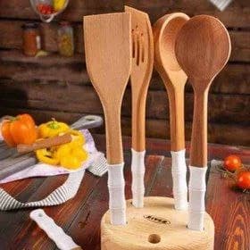 ست کفگیر ملاقه سیلیکونی سفید ریور کد 8437