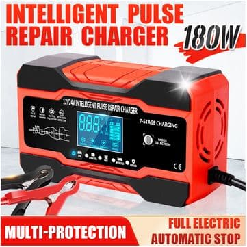 شارژر هوشمند باتری 12V/24V با قابلیت تعمیر پالس – 10 آمپر / 5 آمپر
