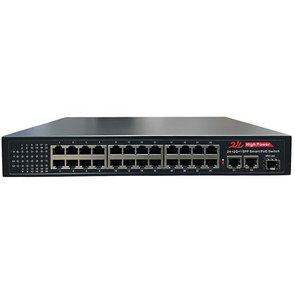 سوئیچ 27 پورت 1000 PoE با 2 پورت uplink + فیبر1 +24پورت برند298