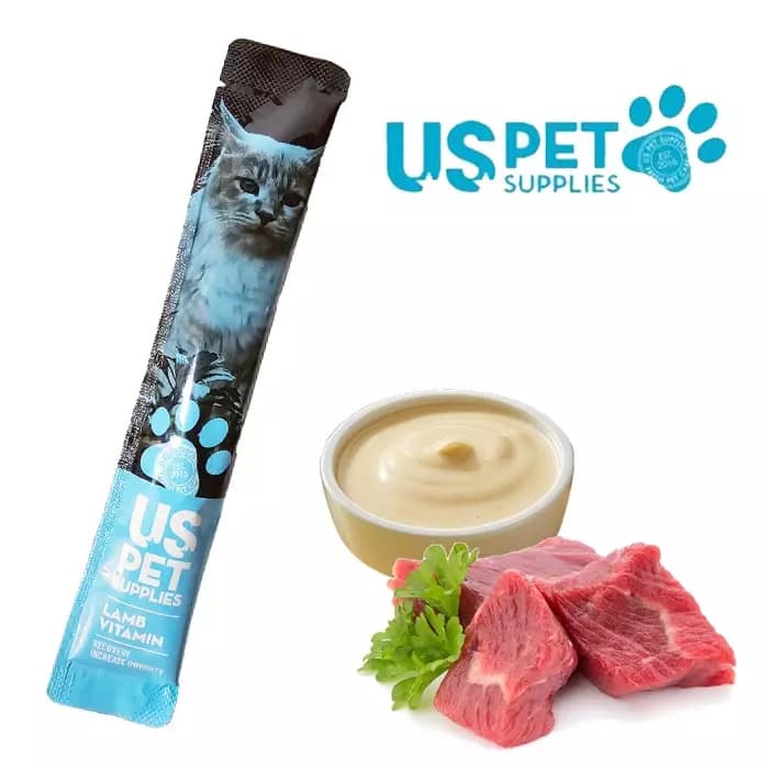 بستنی گربه یو اس پت وارداتی طعم بره و ویتامین 1 عددی Uspet
