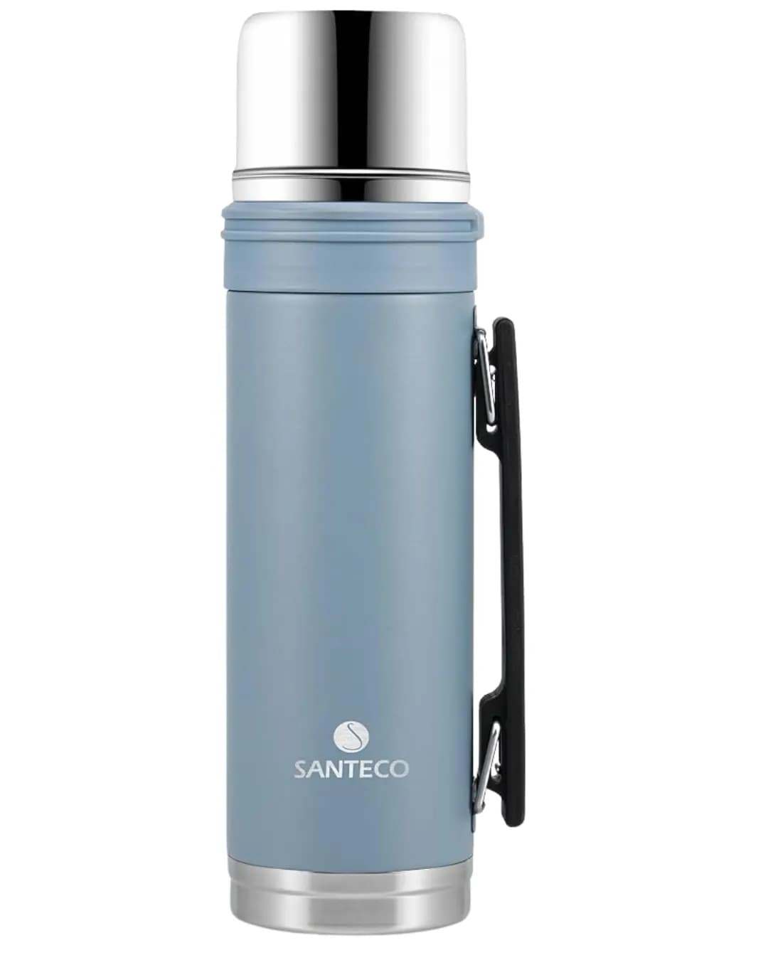 فلاسک استیل سانتکو مدل Santeco ASPEN، یک لیتری، ضد نشت، دوجداره، حفظ دما 24 ساعته