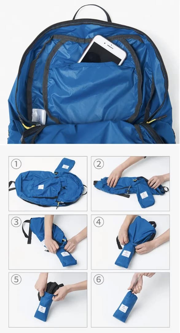 کوله‌پشتی (کوله حمله) مدل Naturehike NH17A017-B، ضدآب، سبک، 22 لیتری، مناسب طبیعت‌گردی و سفر — تصویر ۷