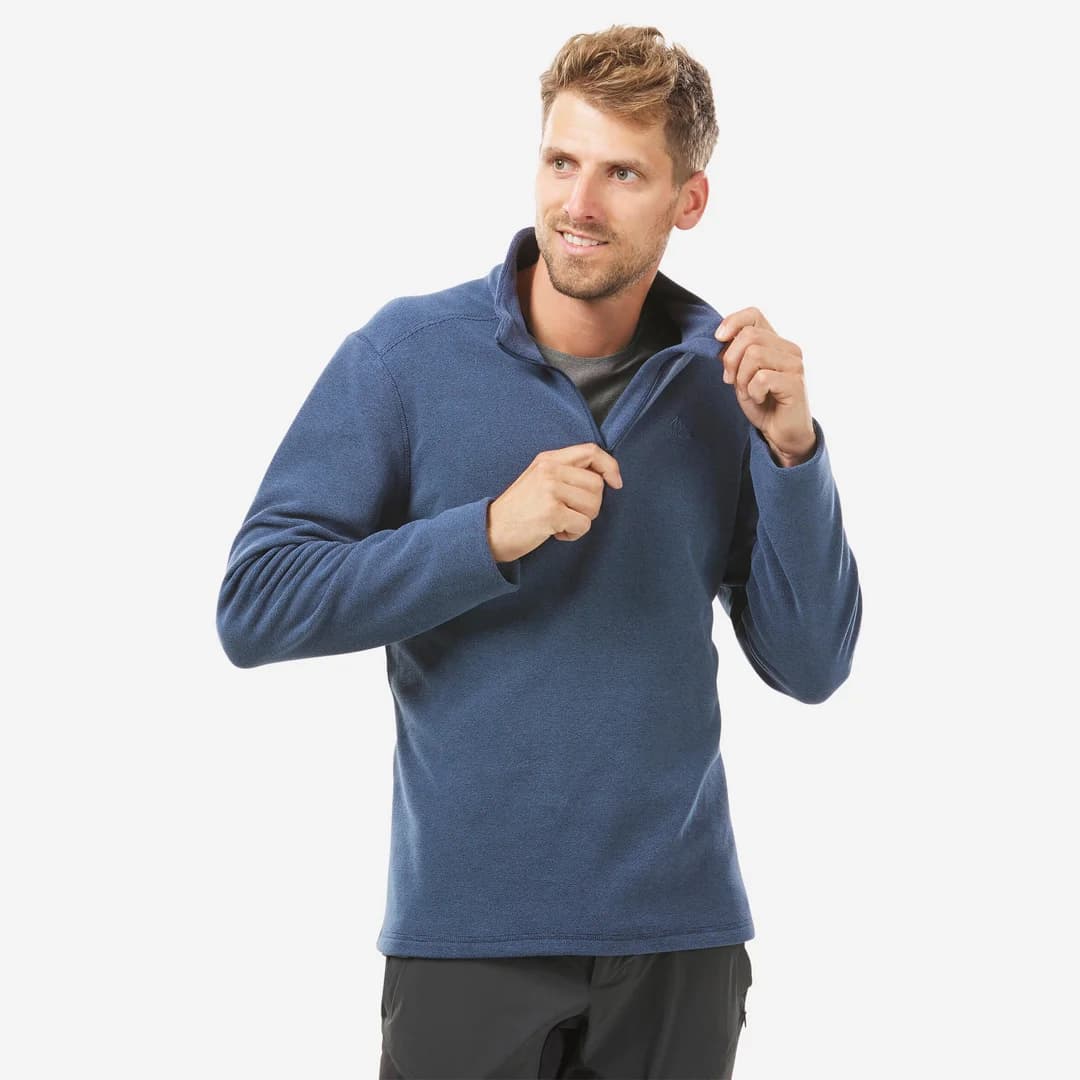 کاپشن پلار کچوا مدل Quechua mh120، تمام زیپ، سبک، عایق حرارتی و راحت برای طبیعت گردی رنگ سبز — تصویر ۱۰