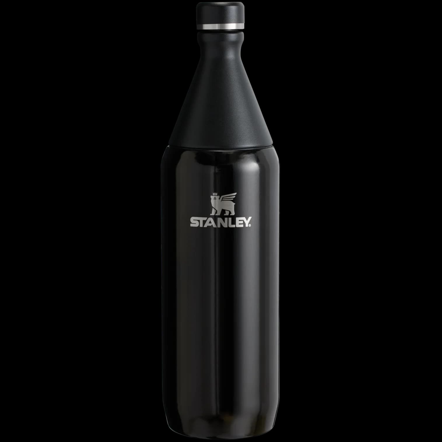 قمقمه استنلی مدل اسلیم Stanley All Day Slim Bottle – طراحی باریک، عایق‌بندی دو جداره و ضد نشت، 0.59 لیتر رنگ مشکی