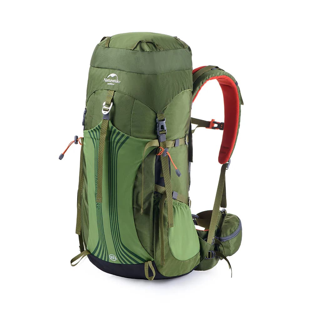 کوله‌پشتی نیچرهایک مدل Naturehike NH16Y020-Q، با ظرفیت 55 لیتر، فریم آلومینیومی، سیستم حمل CR نسل دوم — تصویر ۹