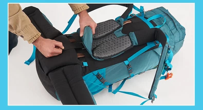 کوله‌پشتی نیچرهایک مدل Naturehike NH16Y020-Q، با ظرفیت 55 لیتر، فریم آلومینیومی، سیستم حمل CR نسل دوم — تصویر ۸