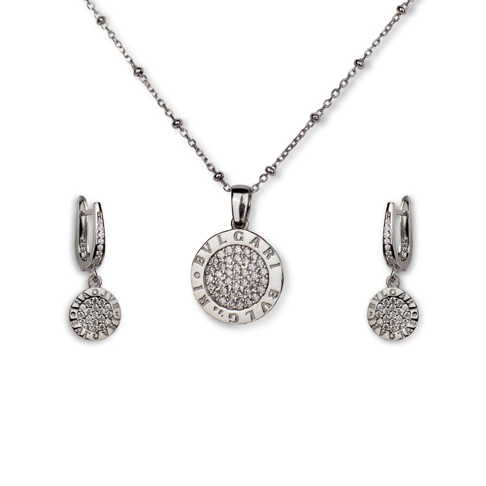 نیم ست نقره ای مدل BULGARI
