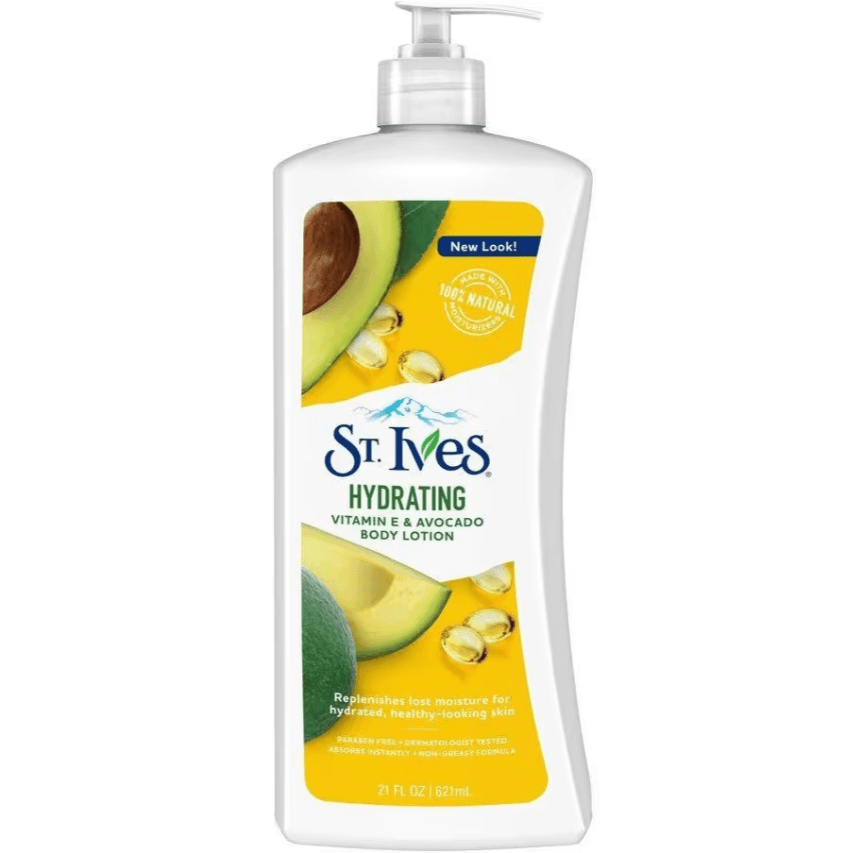 لوسیون بدن آووکادو و ویتامین ای سینت ایوز St Ives Hydrating Avocado حجم 621 میلی لیتر