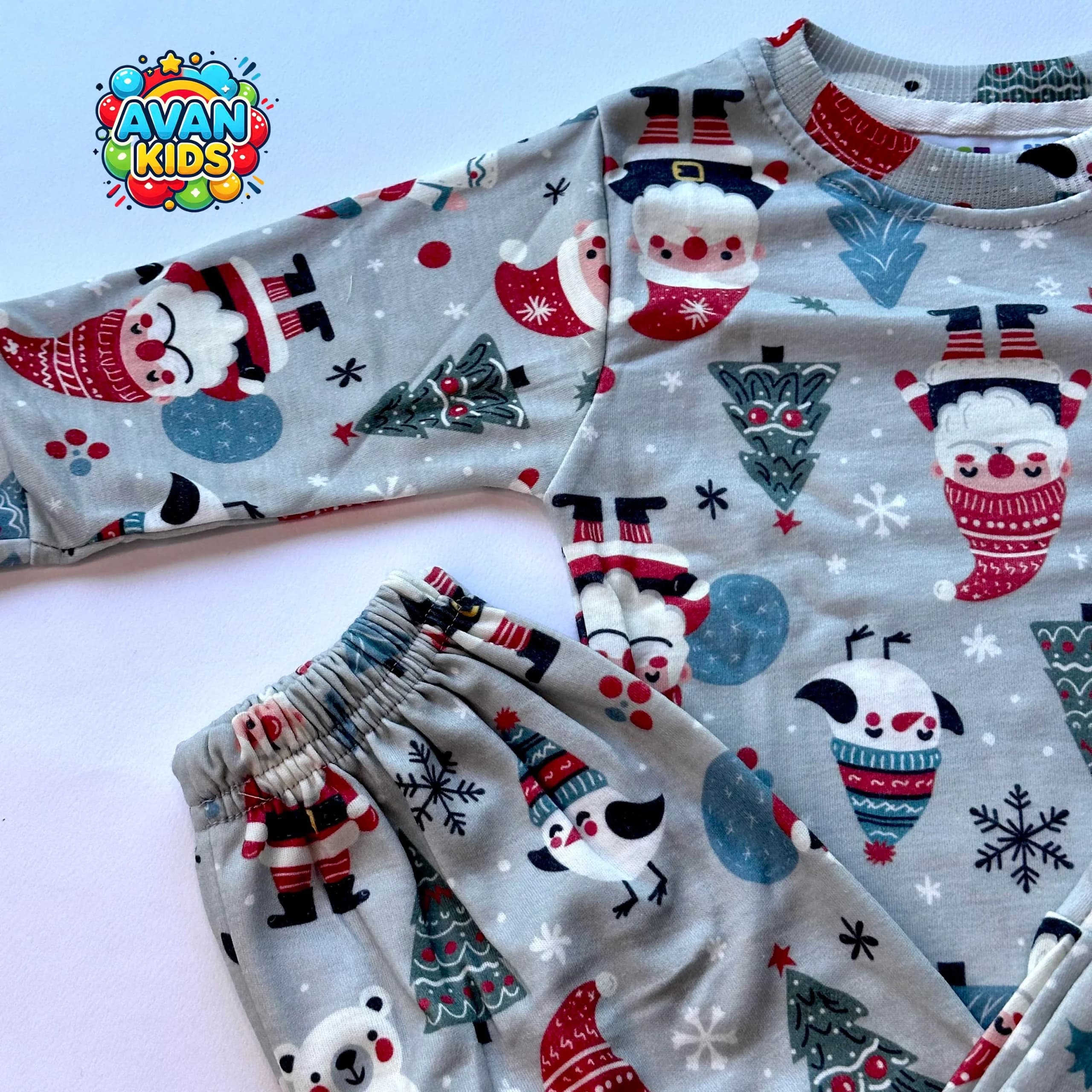 بلوز شلوار طرح کریسمس کد 4202 — تصویر ۲