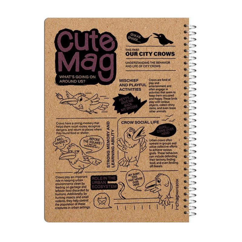 دفتر یادداشت 80 برگ کیوت مگ مدل کلاغ کد cm03