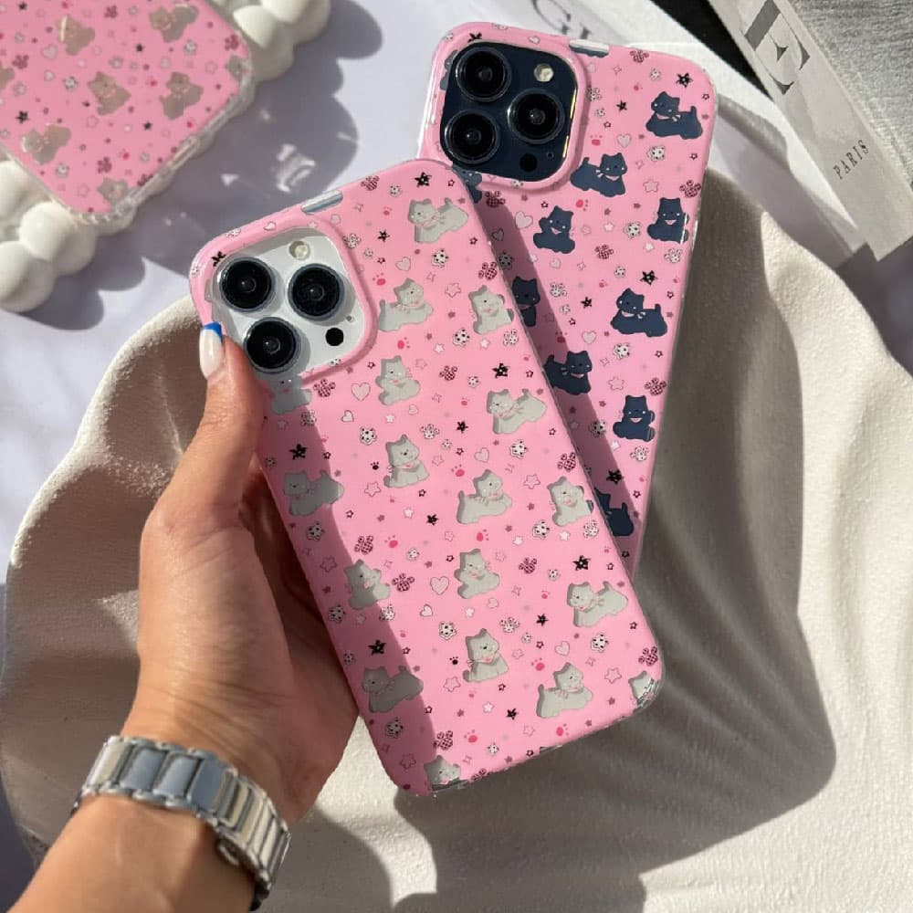 قاب سگ های كيوت شفاف با زمينه صورتی کد loop مناسب برای گوشی موبایل اپل آیفون Apple iPhone 13 / 13 Pro / 13 Pro Max / 14 / 14 Pro Max / 15 Pro Max / 16 / 16 Pro / 16 Pro Max — تصویر ۳