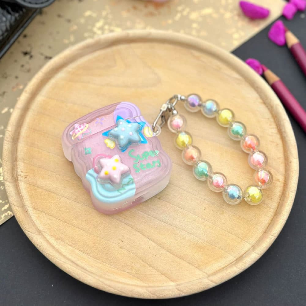 کاور ایرپاد ستاره ای به همراه آویز کد loop مناسب برای اپل ایرپاد Apple AirPods 1 / 2 / Pro