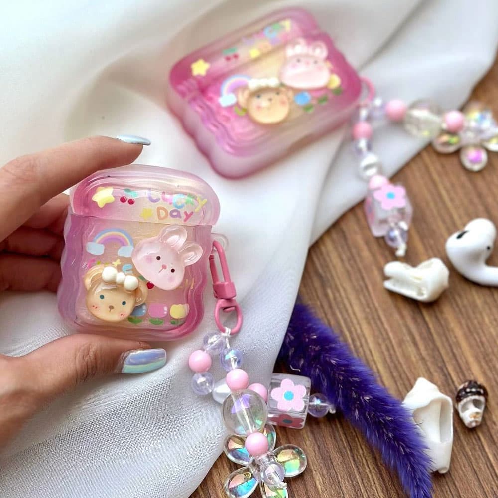 کاور ایرپاد خرگوش کریستالی کد loop مناسب برای اپل ایرپاد Apple AirPods 1 / 2 / Pro / Pro 2 — تصویر ۲