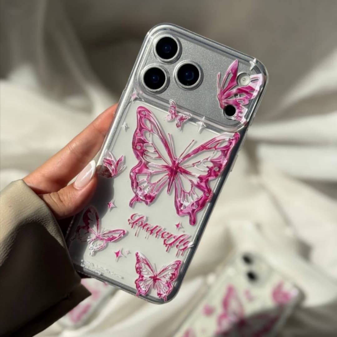 قاب شفاف پروانه صورتی کد CSB مناسب برای گوشی موبایل آیفون Apple iPhone 12 Pro / 12 Pro Max / 13 / 13 Pro / 13 Pro Max / 14 Pro Max / 15 Pro Max / 16 / 16 Pro / 16 Pro Max / 17 / 17 Pro / 17 Pro Max