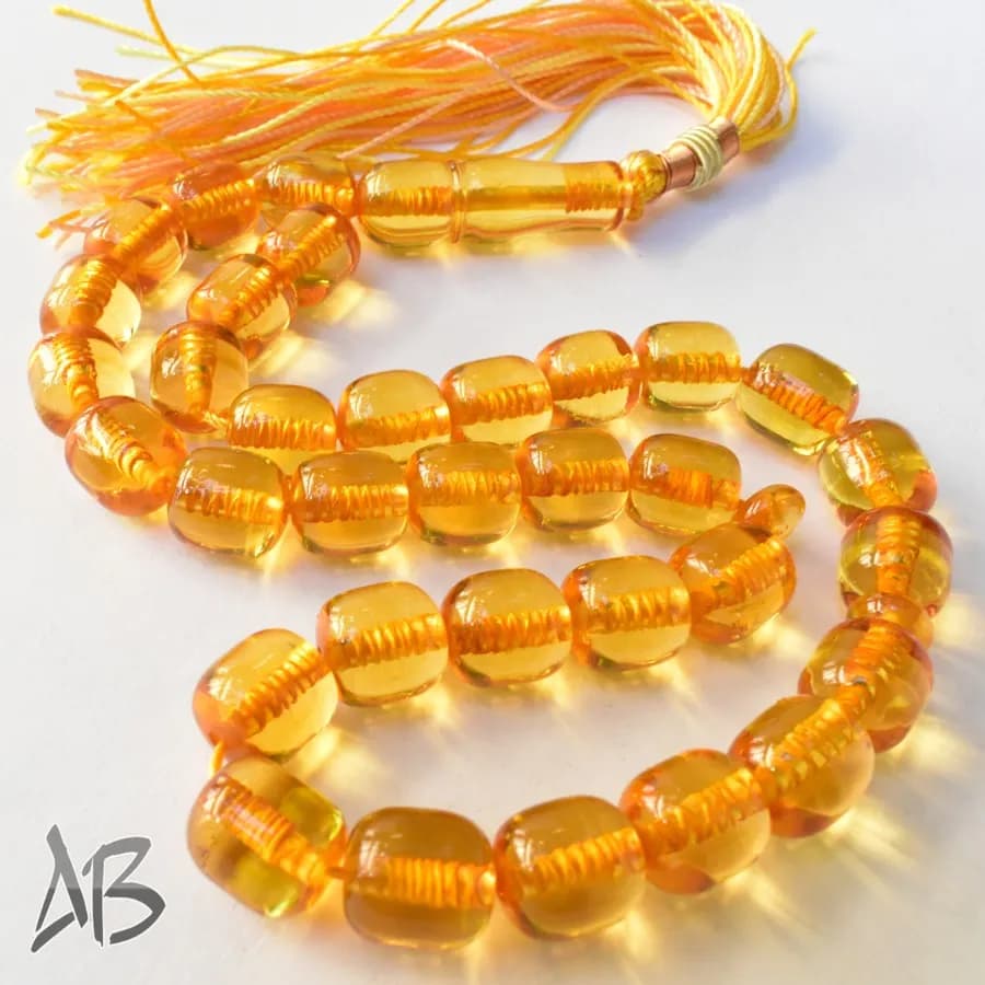 تسبیح سندلوس بودار 33 دانه اصل کد 1103 بودار استوانه ای لبه گرد تراش طرح قدیم آقابزرگ — تصویر ۴