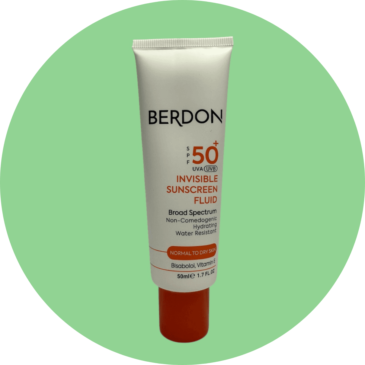 فلوئید ضد آفتاب بی رنگ بردون SPF50 مناسب پوست نرمال تا خشک حجم 50 میل انقضا 1405/5/berdon colorless sunscreen fluid for normal to dry skin