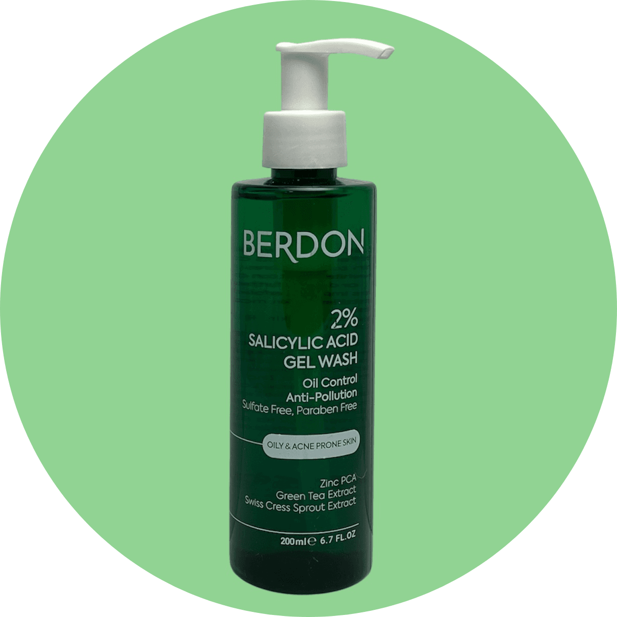 ژل شستشوی بردون حاوی سالیسیلیک اسید 2% مناسب پوست چرب حجم 200 میل انقضا 1406/12/Berdon cleansing gel containing 2% salicylic acid, suitable for oily skin