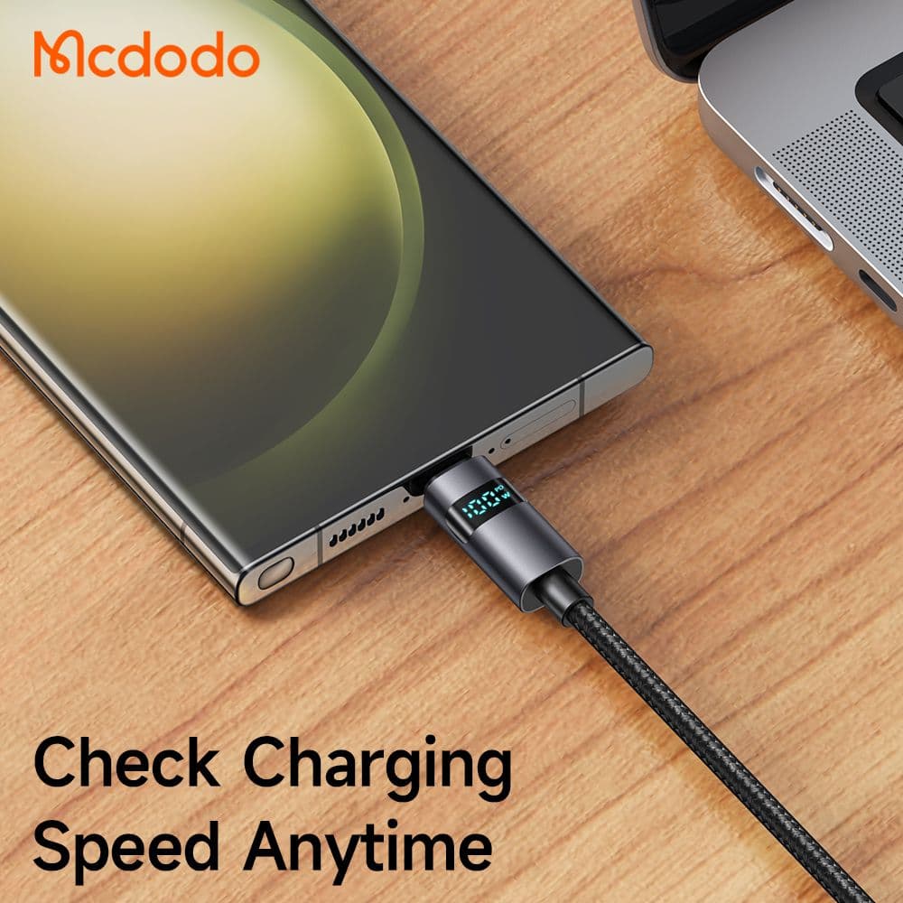 کابل شارژ سریع USB به تایپ سی 100 وات 6 آمپر مک دودو مدل MCDODO CA-6520 طول 120 سانتی‌متر — تصویر ۵