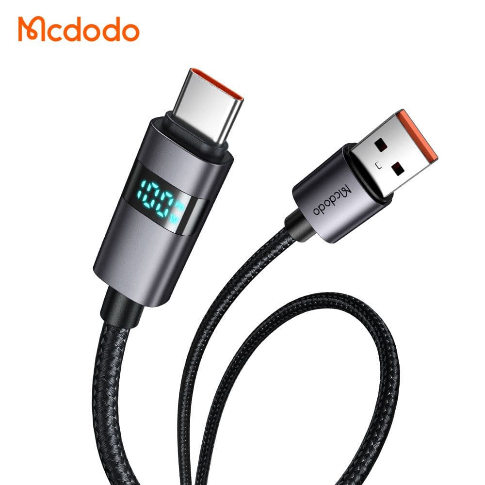 کابل شارژ سریع USB به تایپ سی 100 وات 6 آمپر مک دودو مدل MCDODO CA-6520 طول 120 سانتی‌متر — تصویر ۳