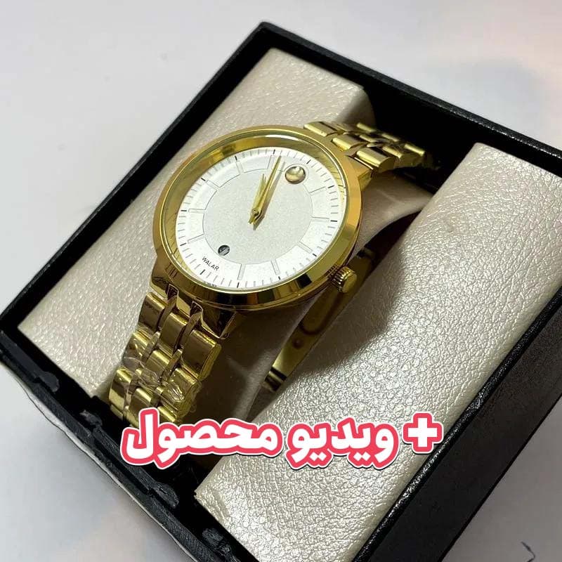 ساعت مردانه والار طلایی صفحه سفید تاریخ دار – 115001