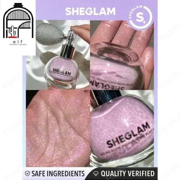 بادی میست شیمر بدن شیگلم رنگ صورتی love bomb sheglam Go Go Glow Highlighting Body Mist-Love Bomb — تصویر ۲