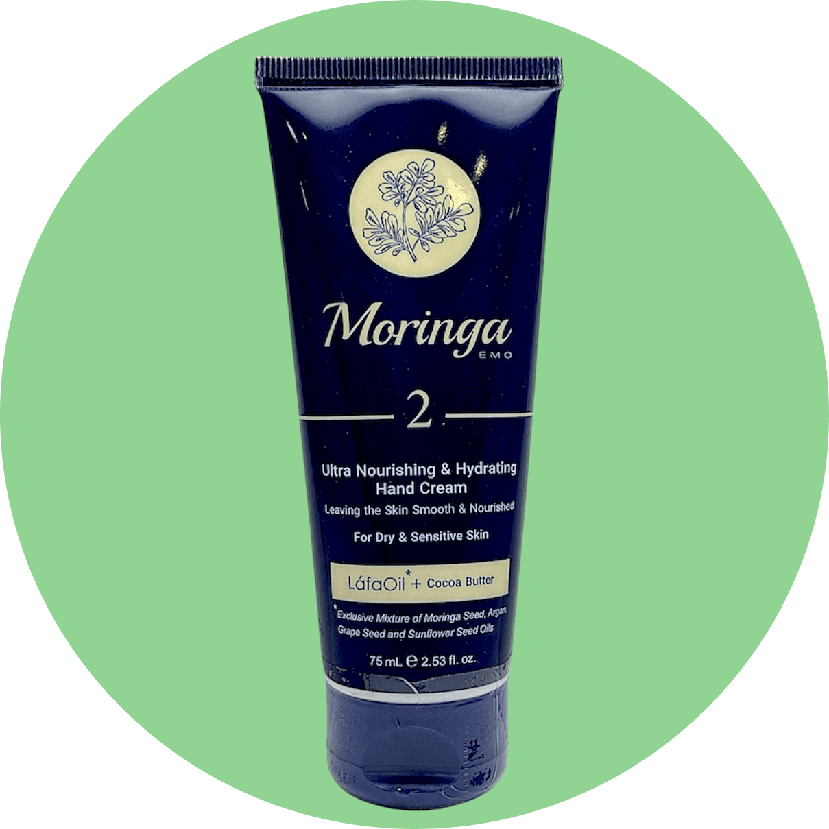 کرم دست فوق مغذی و آبرسان شماره 2 مورینگا امو مناسب پوست های خشک و حساس حجم 75 میل/MORINGA EMO Ultra Nourishing Hydrating Hand Cream 2 For Dry & Sensitive Skin