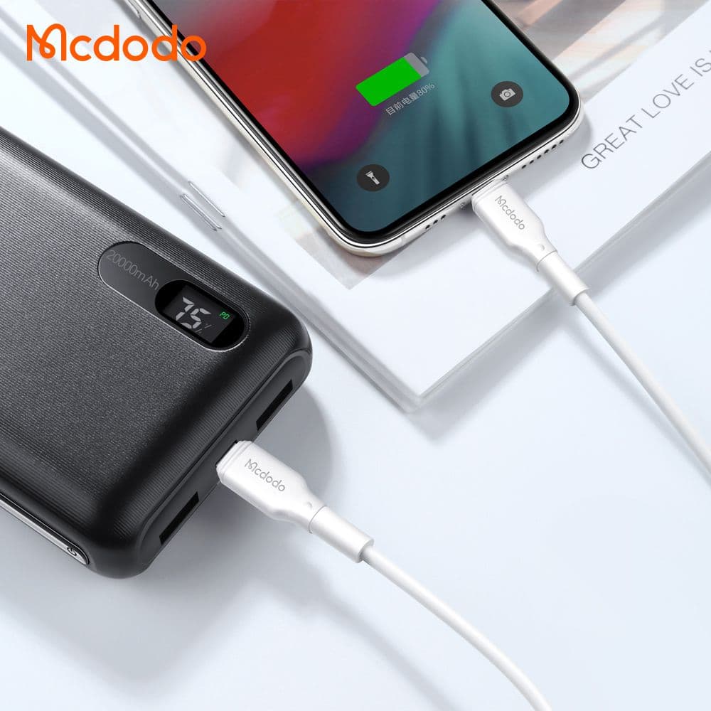 کابل شارژ سریع تایپ سی به لایتنینگ 36 وات 3 آمپر مک دودو MCDODO CA-7290 طول 120 سانتی‌متر — تصویر ۸