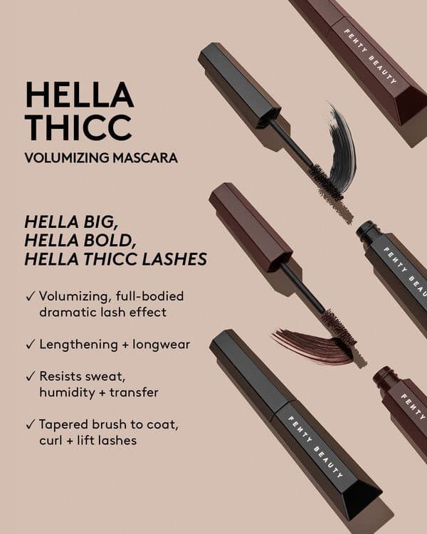 ریمل قهوه ای فنتی بیوتی FENTY BEAUTY HELLA THICC BROWN MASCARA — تصویر ۴