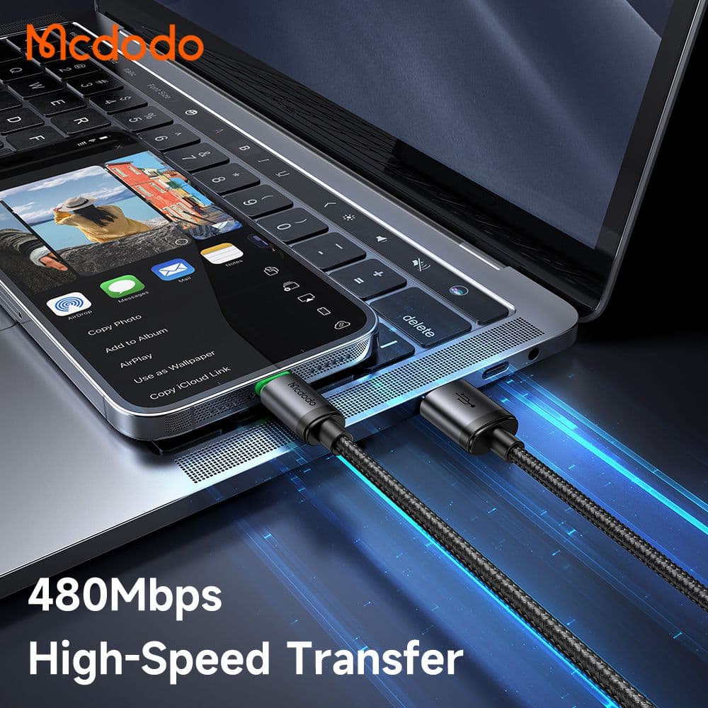کابل شارژ سریع لایتنینگ 3 آمپر مک دودو مدل MCDODO CA-2030 طول 100 سانتی‌متر — تصویر ۵