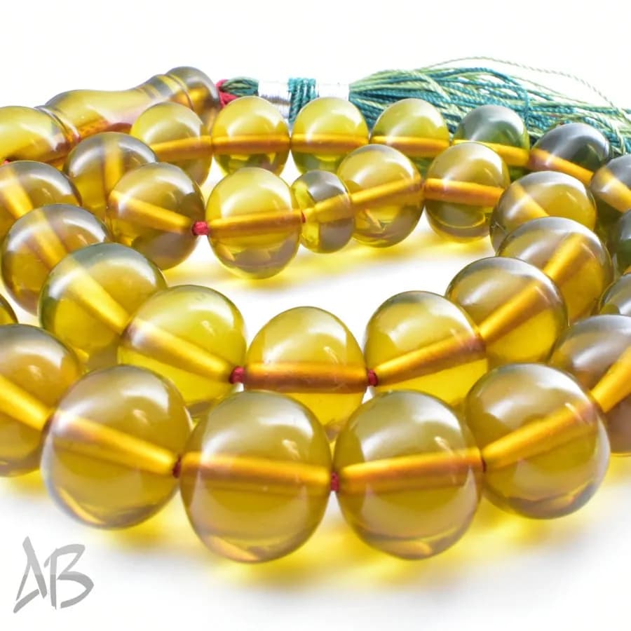 تسبیح سندلوس 33 دانه اصل کد 1089 بودار تراش شلغمی زیبا و خوشرنگ آقابزرگ — تصویر ۵