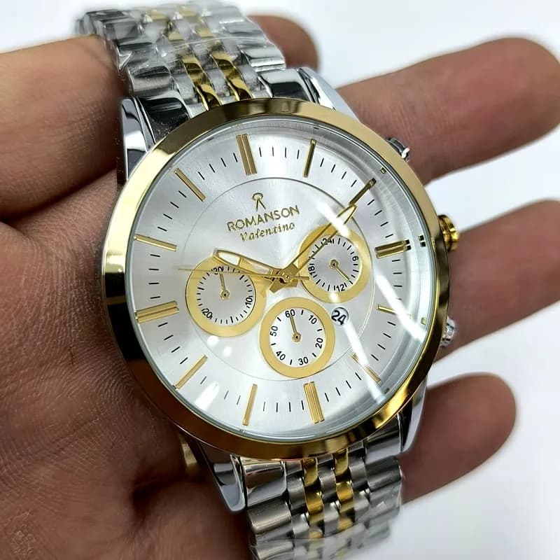 ساعت مردانه رومانسون والنتینو – موتور ژاپن – تاریخ دار – طرح سه موتور – 109902 — تصویر ۴