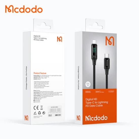 کابل شارژ و انتقال داده تایپ سی به لایتنینگ مک دودو MCDODO CA-1030 — تصویر ۹