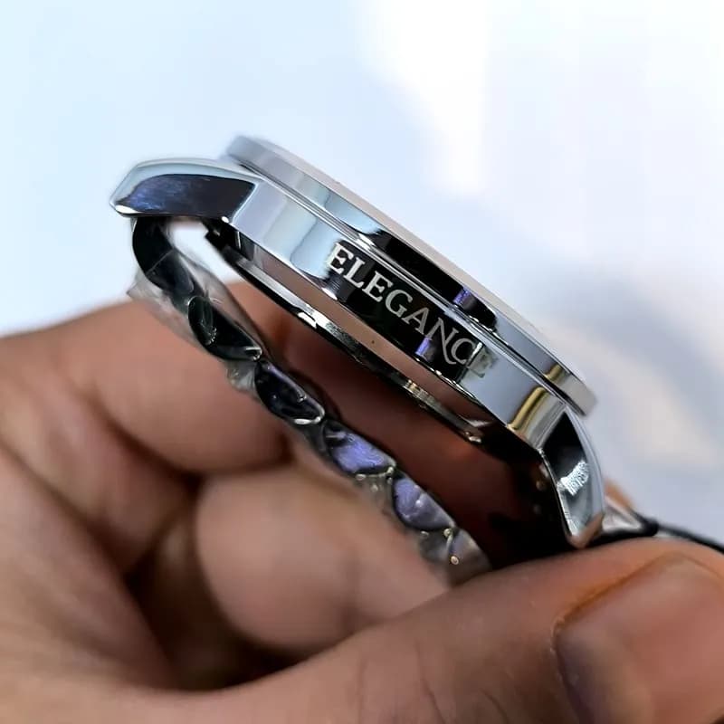 ساعت مردانه الگانس موتور ژاپن – رنگ ثابت – ضد آب – طرح سه موتور – 106402 — تصویر ۴