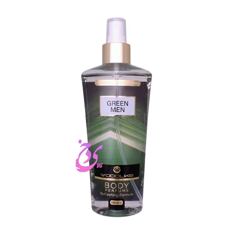 بادی اسپلش مردانه وودلایک مدل گرین Woodlike GREEN MEN حجم 250 میلی لیتر
