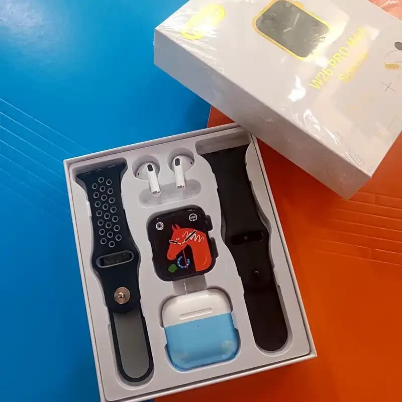 پک ساعت هوشمند W26 Pro Max با ایرپاد | Apple Watch + AirPods اقتصادی — تصویر ۳